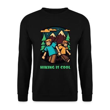 We love hiking – hiking is cool - Unisex Sweatshirt - black - Front - Alina (178cm) & Michal (187cm)