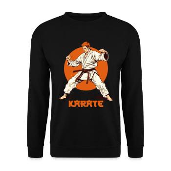 Karate - Unisex Pullover - Schwarz - Vorne - Alina (178cm) & Michal (187cm)