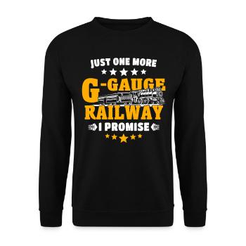 Garteneisenbahn Modelleisenbahn Spur G - Unisex Pullover - Schwarz - Vorne - Alina (178cm) & Michal (187cm)
