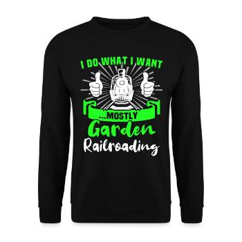 Garteneisenbahn Modelleisenbahn Spur G - Unisex Pullover - Schwarz - Vorne - Alina (178cm) & Michal (187cm)
