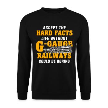 Garteneisenbahn Modelleisenbahn Spur G - Unisex Pullover - Schwarz - Vorne - Alina (178cm) & Michal (187cm)