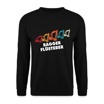 Bagger Flüsterer Baggerflüsterer - Unisex Pullover - Schwarz - Vorne - Alina (178cm) & Michal (187cm)