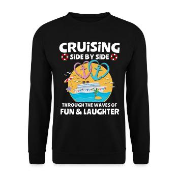 Cruise Couple Sea Voyage Cruise Ship - Unisex Sweatshirt - black - Front - Alina (178cm) & Michal (187cm)