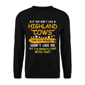 Highland cattle Highland Cow - Unisex Sweatshirt - black - Front - Alina (178cm) & Michal (187cm)