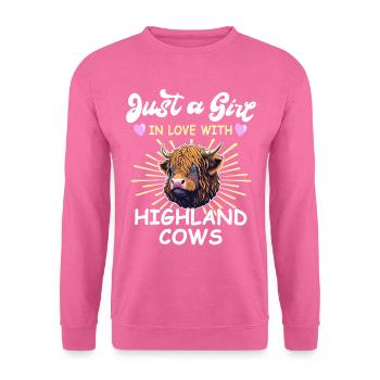 Highland Cattle Girl Highland Cow - Sweat-shirt Unisexe - rose - Devant