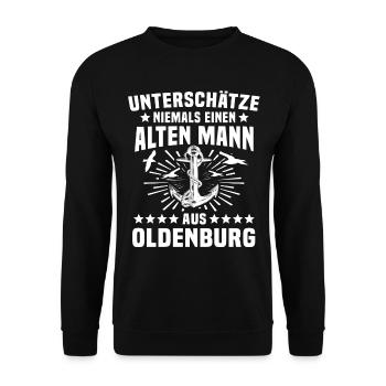 Oldenburg Sprüche Oldenburger - Unisex Pullover - Schwarz - Vorne - Alina (178cm) & Michal (187cm)