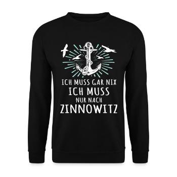 Zinnowitz Sprüche Zinnowitzer Spruch - Unisex Pullover - Schwarz - Vorne - Alina (178cm) & Michal (187cm)