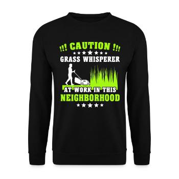 Chuchoteur de tondeuse à gazon - Sweat-shirt Unisexe - noir - Devant - Alina (178cm) & Michal (187cm)