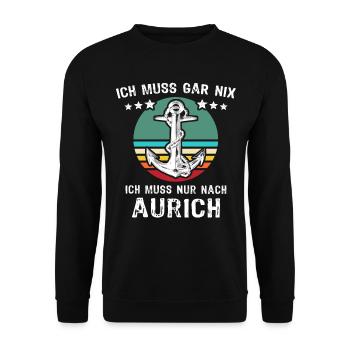 Aurich Urlaub - Unisex Pullover - Schwarz - Vorne - Alina (178cm) & Michal (187cm)