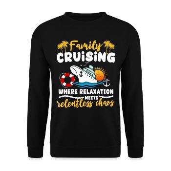 Kreuzfahrt - Unisex Pullover - Schwarz - Vorne - Alina (178cm) & Michal (187cm)