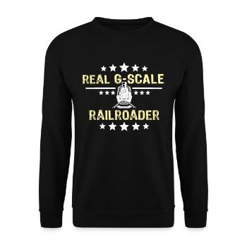 Gartenbahn Garteneisenbahn Spur G - Unisex Pullover - Schwarz - Vorne - Alina (178cm) & Michal (187cm)