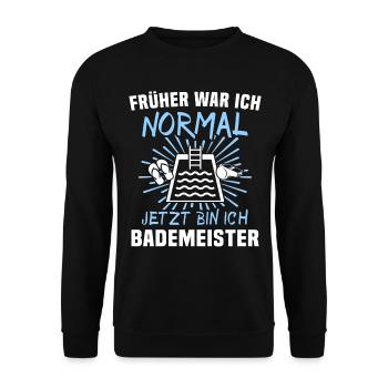 Schwimmmeister Bademeister - Unisex Pullover - Schwarz - Vorne - Alina (178cm) & Michal (187cm)