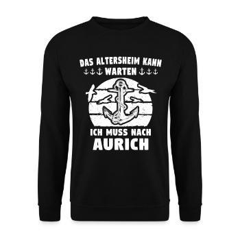 Aurich Sprüche Auricher Spruch - Unisex Pullover - Schwarz - Vorne - Alina (178cm) & Michal (187cm)