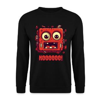 Nein! Lustiges Gesicht - Unisex Pullover - Schwarz - Vorne - Alina (178cm) & Michal (187cm)