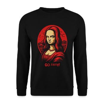 Wütende Mona, Geh weg! - Unisex Pullover - Schwarz - Vorne - Alina (178cm) & Michal (187cm)