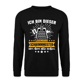 Schwimmmeister Bademeister - Unisex Pullover - Schwarz - Vorne - Alina (178cm) & Michal (187cm)