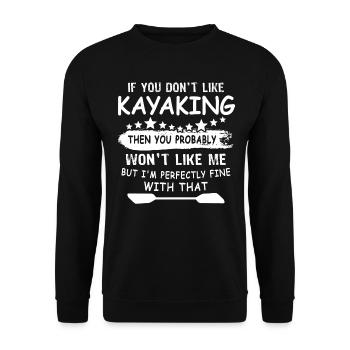 Kayaking Kayak - Unisex Pullover - Schwarz - Vorne - Alina (178cm) & Michal (187cm)