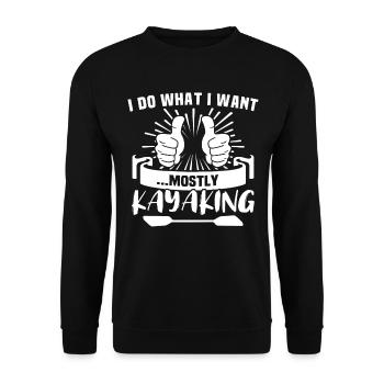 Kayaking Kayak - Unisex Pullover - Schwarz - Vorne - Alina (178cm) & Michal (187cm)