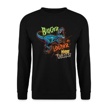 Jurassic World Raptor Bigger Louder More Treats - Sweat-shirt Unisexe - noir - Devant - Alina (178cm) & Michal (187cm)