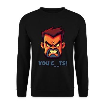 Angry Face Butcher Funny Insult - Unisex Sweatshirt - black - Front - Alina (178cm) & Michal (187cm)