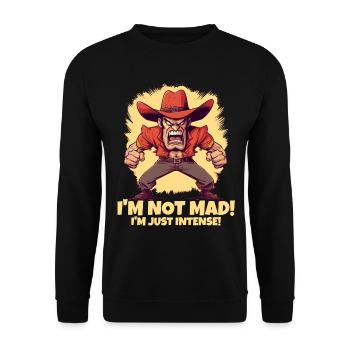 I'm not angry, just intense - Unisex Sweatshirt - black - Front - Alina (178cm) & Michal (187cm)