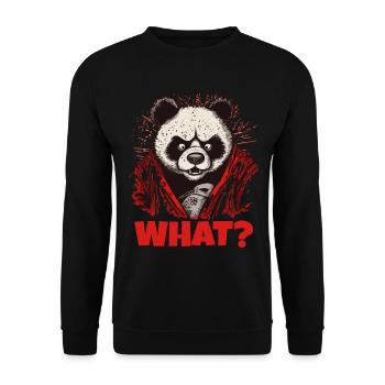 Angry Panda Bear - Unisex Sweatshirt - black - Front - Alina (178cm) & Michal (187cm)
