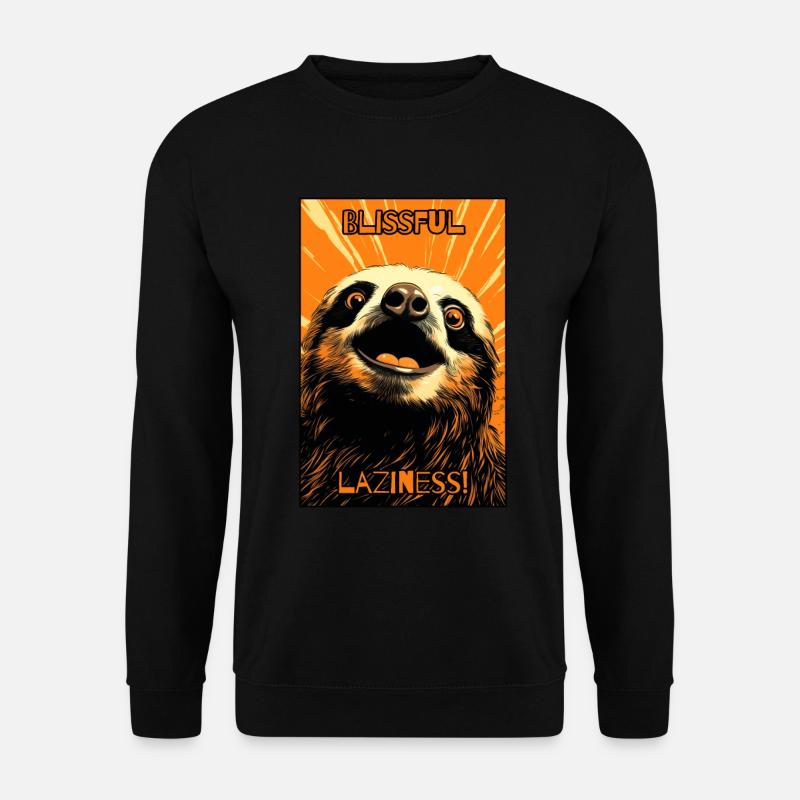 Seliges Faulenzen: Faultier - Unisex Pullover - Schwarz