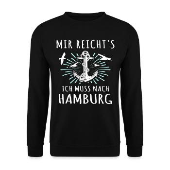 Hamburg - Unisex Pullover - Schwarz - Vorne - Alina (178cm) & Michal (187cm)