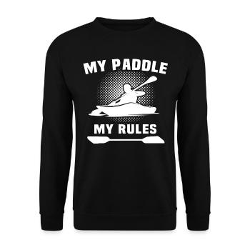 Kayaking Kayaker Kayak - Unisex Sweatshirt - black - Front - Alina (178cm) & Michal (187cm)