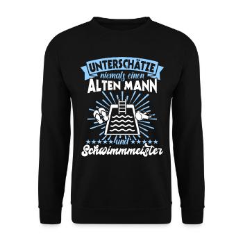 Schwimmmeister Bademeister - Unisex Pullover - Schwarz - Vorne - Alina (178cm) & Michal (187cm)