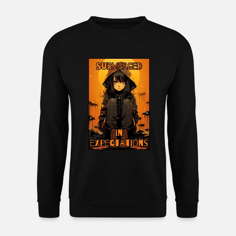 Eintauchen Erwartungen: Anime-Mädchen - Unisex Pullover - Schwarz
