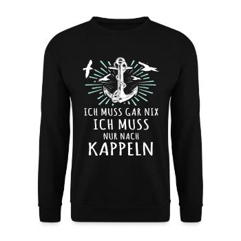 Kappeln Sprüche Kappelner Spruch - Unisex Pullover - Schwarz - Vorne - Alina (178cm) & Michal (187cm)