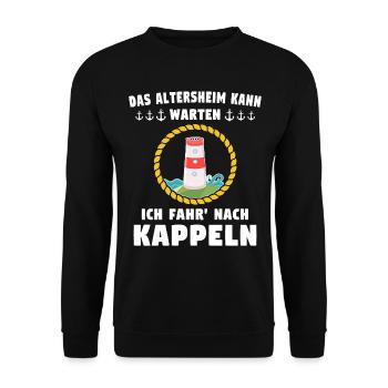 Kappeln Sprüche Kappelner Spruch - Unisex Pullover - Schwarz - Vorne - Alina (178cm) & Michal (187cm)