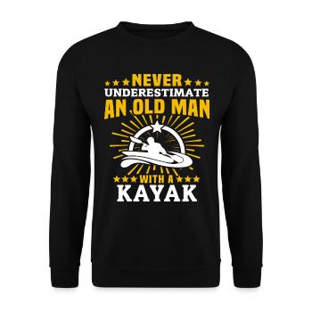 Kayaking Mann Unterschätze Kayakfahrer - Unisex Pullover - Schwarz - Vorne - Alina (178cm) & Michal (187cm)