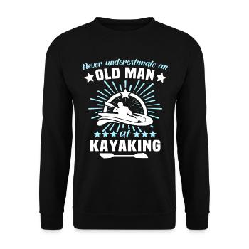 Kayaking Mann Unterschätze Kayakfahrer - Unisex Pullover - Schwarz - Vorne - Alina (178cm) & Michal (187cm)
