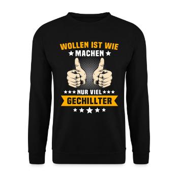 Machen Wollen - Unisex Pullover - Schwarz - Vorne - Alina (178cm) & Michal (187cm)
