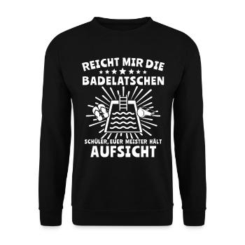 Bademeister - Unisex Pullover - Schwarz - Vorne - Alina (178cm) & Michal (187cm)