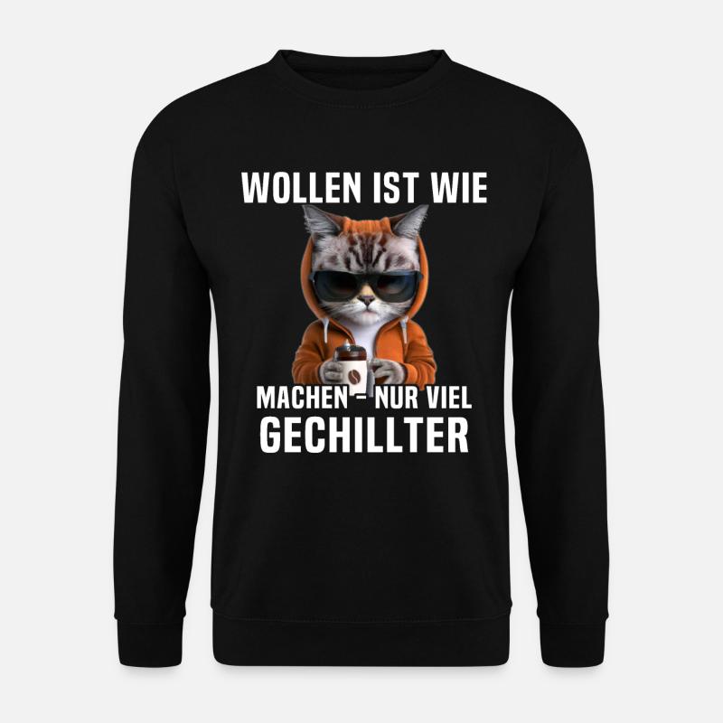 Katze Chillen - Unisex Pullover - Schwarz