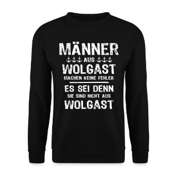 Wolgast Sprüche Wolgaster Spruch - Unisex Pullover - Schwarz - Vorne - Alina (178cm) & Michal (187cm)