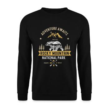 Rocky-Mountain-Nationalpark - Unisex Pullover - Schwarz - Vorne - Alina (178cm) & Michal (187cm)