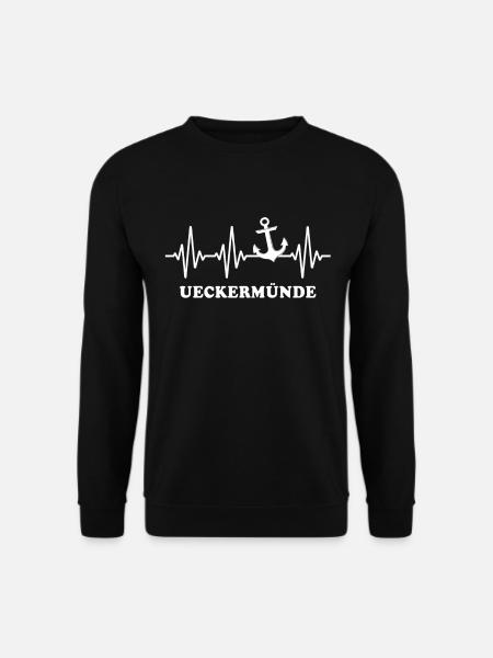 Ueckermünde EKG Ueckermünder Herzlinie - Unisex Pullover - Schwarz