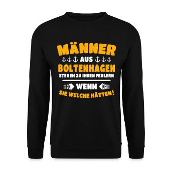 Boltenhagen Mann Boltenhagener Männer - Unisex Pullover - Schwarz - Vorne - Alina (178cm) & Michal (187cm)