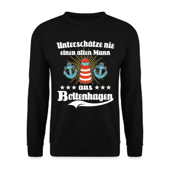 Boltenhagen Mann Boltenhagener Männer - Unisex Pullover - Schwarz - Vorne - Alina (178cm) & Michal (187cm)