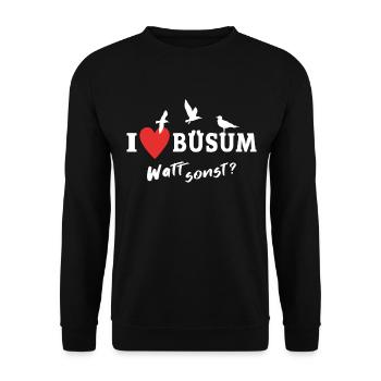 I Love Büsum Ich Liebe Büsum - Unisex Pullover - Schwarz - Vorne - Alina (178cm) & Michal (187cm)