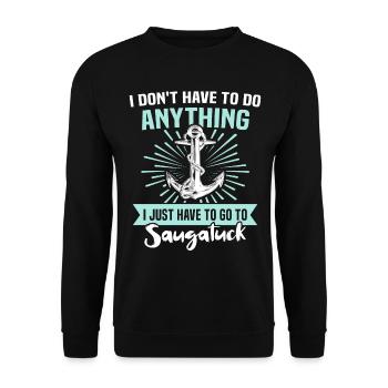 Saugatuck, Michigan - Unisex Sweatshirt - black - Front - Alina (178cm) & Michal (187cm)