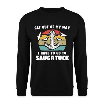 Saugatuck, Michigan - Unisex Sweatshirt - black - Front - Alina (178cm) & Michal (187cm)