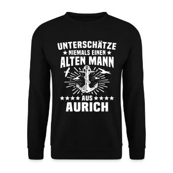 Aurich Spruch - Unisex Pullover - Schwarz - Vorne - Alina (178cm) & Michal (187cm)