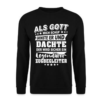 Zugbegleiter - Unisex Pullover - Schwarz - Vorne - Alina (178cm) & Michal (187cm)