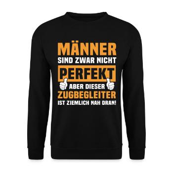 Zugbegleiter Sprüche - Unisex Pullover - Schwarz - Vorne - Alina (178cm) & Michal (187cm)