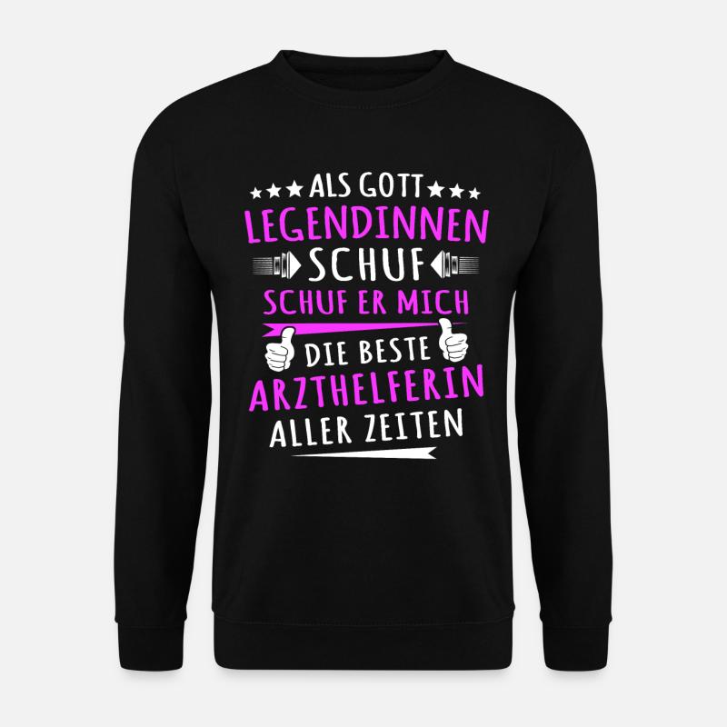 Arzthelferin Sprüche - Unisex Pullover - Schwarz